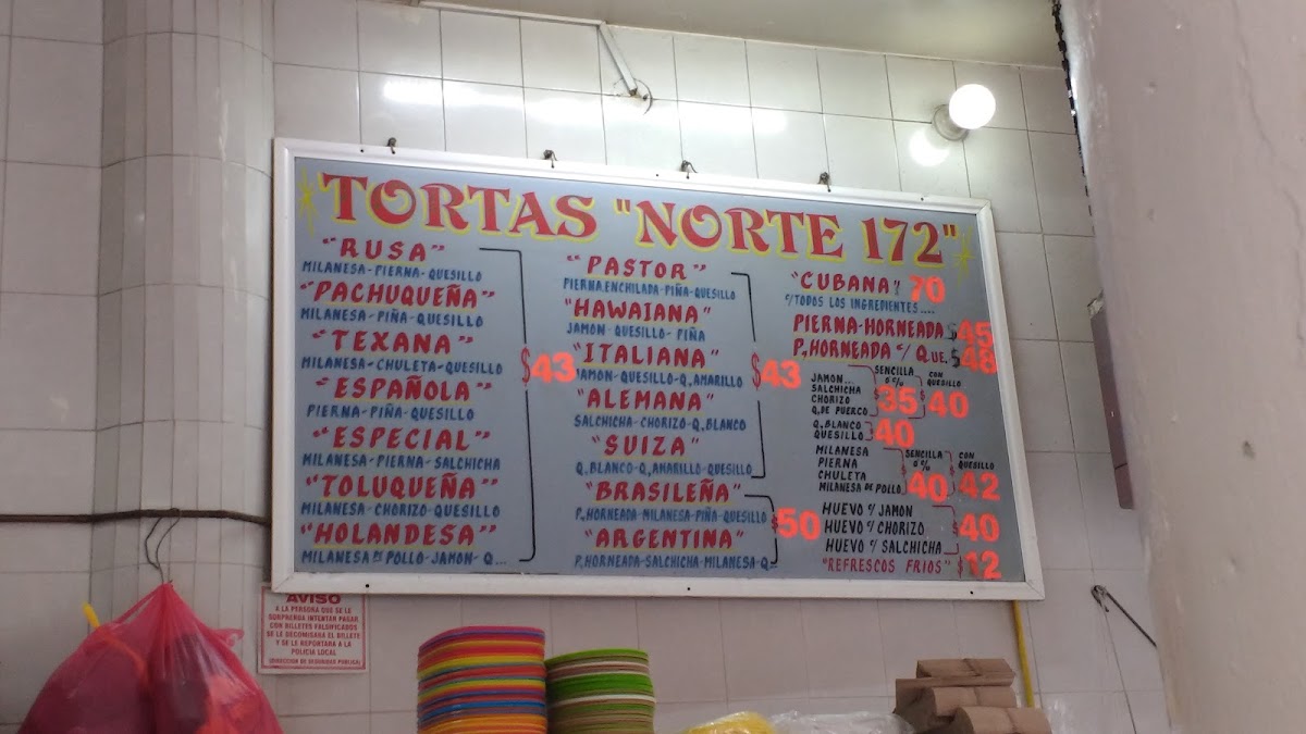 Tortas Gigantes Norte 172 Menu - Image 3